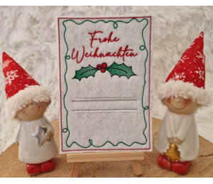 ADVENTSKALENDER 18. Dezember - Stickserie ITH Postkarte Teebeutel